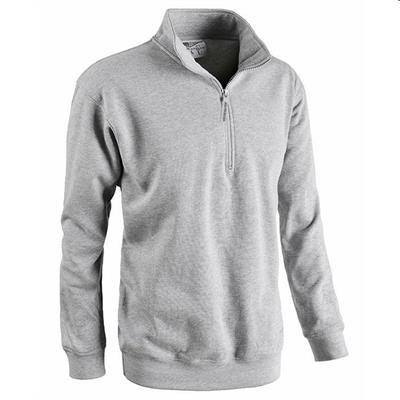 SMASH - FELPA MEZZA ZIP GRIGIO CHIARO