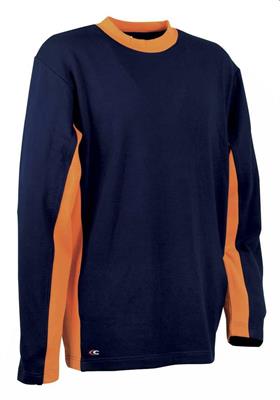 DENMARK T-SHIRT DA LAVORO MANICA LUNGA GIROCOLLO FELPATA BLU