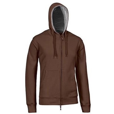 FELPA ATHENA FULL ZIP CON CAPPUCCIO CAFFE