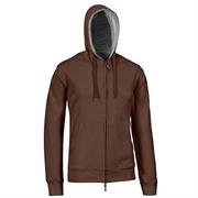 FELPA ATHENA FULL ZIP CON CAPPUCCIO CAFFE