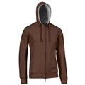 FELPA ATHENA FULL ZIP CON CAPPUCCIO CAFFE
