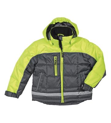 GIUBBOTTO INVERNALE BAMBINO ANNI 11 - 12 GIALLO FLUO / ANTRACITE