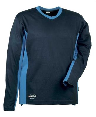 MADEIRA T-SHIRT DA LAVORO MANICA LUNGA A V COFRA BLU