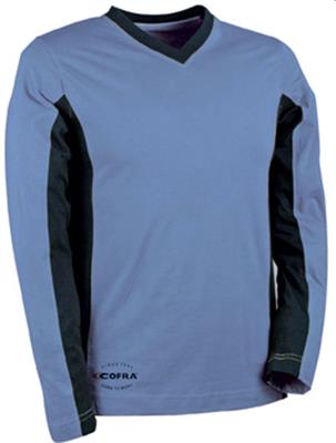MADEIRA T-SHIRT DA LAVORO MANICA LUNGA A V COFRA CELESTE