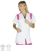 CASACCA SANTORINI BIANCA / FUCSIA MANICA CORTA 65% POLI 35% COTO