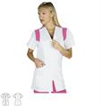 CASACCA SANTORINI BIANCA / FUCSIA MANICA CORTA 65% POLI 35% COTO